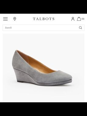 Talbots Lacey Gray Suede Platform Wedge